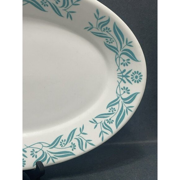 HOMER LAUGHLIN 12x9 Platter Plate BEST CHINA  1965  Restaurant Ware Blue FLORAL - Picture 6 of 8